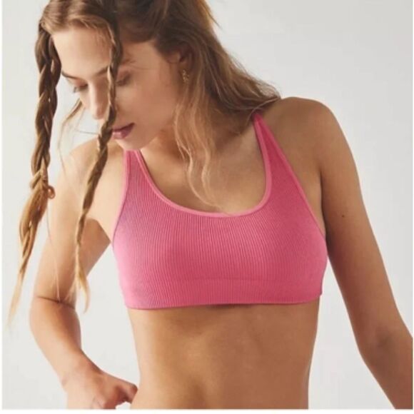 NWOT- Free people intimately- hot, pink, backless, brunette size medium – large - Picture 1 of 9